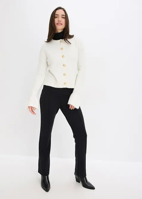 Strikkejakke med dekorative knapper, bonprix