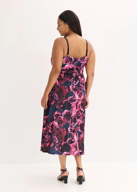 Midikjole av fl&oslash;yel med glans, bonprix