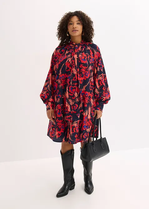 Kjole med sløyfe i kragen, bonprix