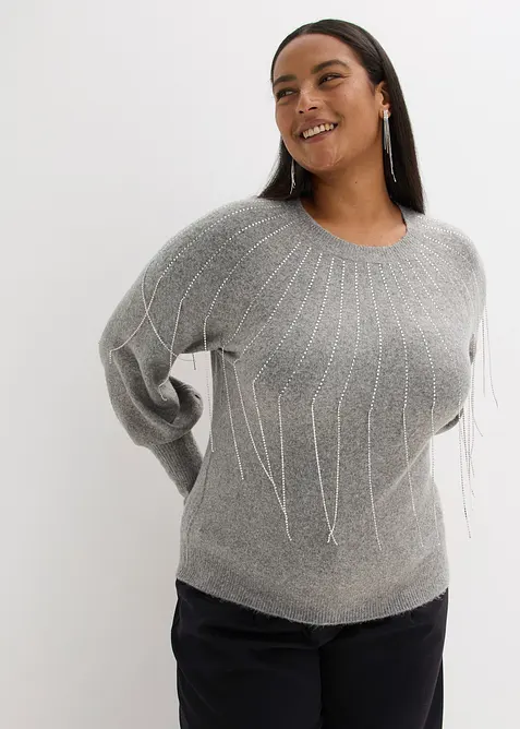 Genser med strass-applikasjon, bonprix