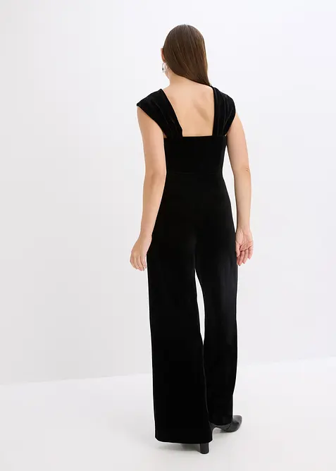 Jersey-jumpsuit av lett fløyel, bonprix