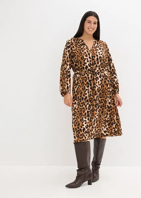 Midikjole av lett sateng, bonprix