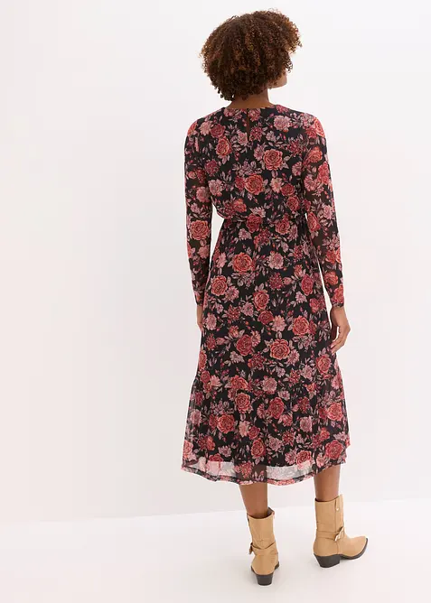 Midikjole i myk mesh, bonprix