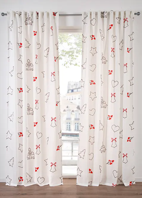 Gardin med julemønster (1-pack), bonprix