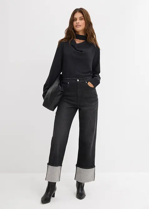 Straight-jeans High Waist med turn up, bonprix