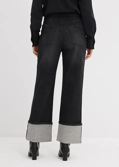 Straight-jeans High Waist med turn up, bonprix