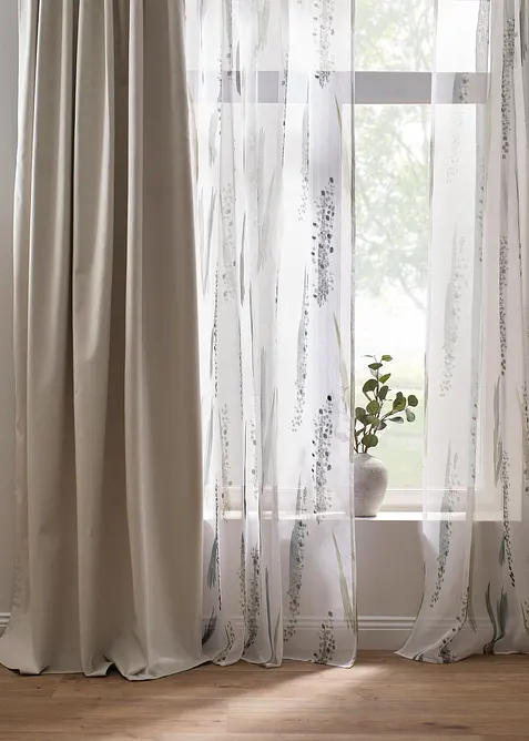 Termo-mørkleggingsgardin med fløyelsaktig overflate (1-pack), bonprix