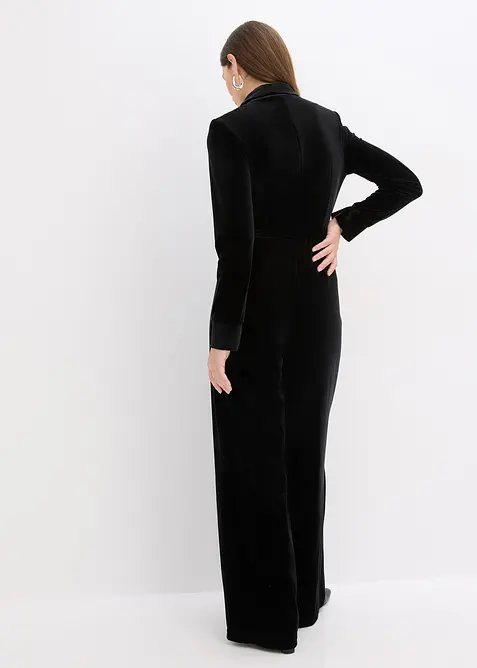 Jersey-jumpsuit av lett fløyel, bonprix