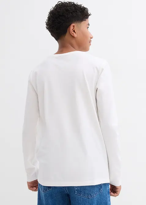 Langermet topp i 100% økologisk bomull (2-pack), bonprix