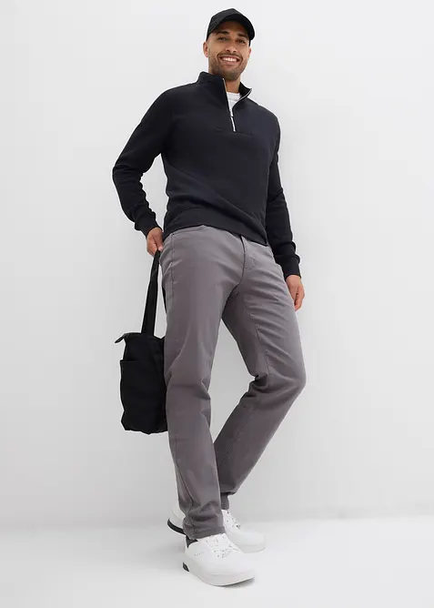 Regular fit-bukse i varmende materiale med mykt flanellf&ocirc;r og stretch, Straight, bonprix