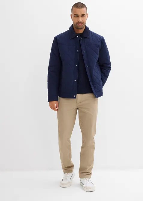 Regular Fit-bukse i varmende materiale med mykt flanellfôr og stretch, Straight, bonprix