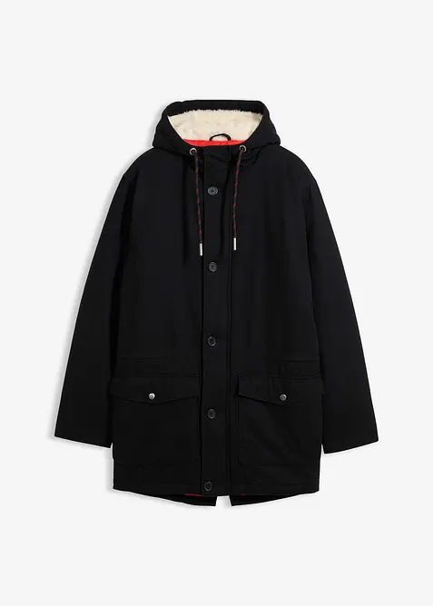 Vinterparkas med piléfôr i hetten, bonprix