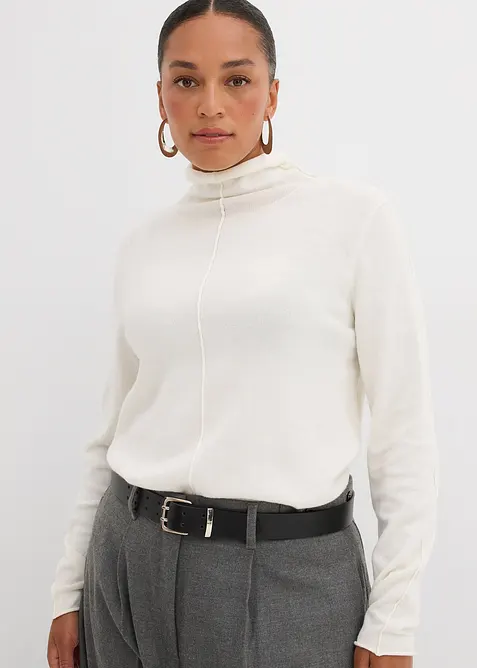 Pologenser i bomull med myk kasjmir, bonprix