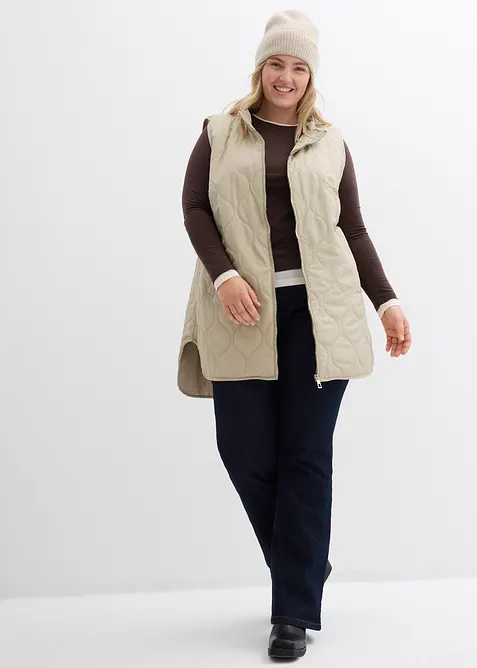 Langermet topp i bomullsmiks, bonprix