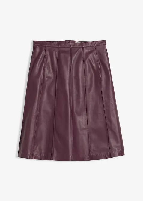 Utskrådd skinnskjørt i lammenappa, bonprix