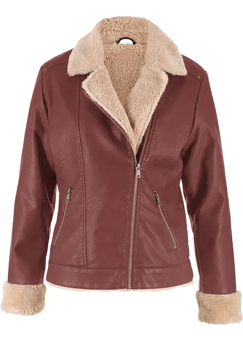 Jakke i imitert skinn, fôret, bonprix