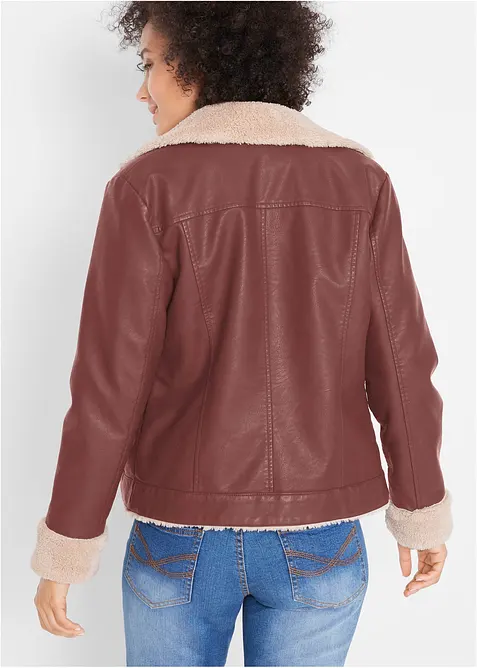 Jakke i imitert skinn, fôret, bonprix