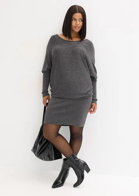 Strikket kjole i lett viskosemiks, bonprix