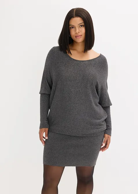 Strikket kjole i lett viskosemiks, bonprix