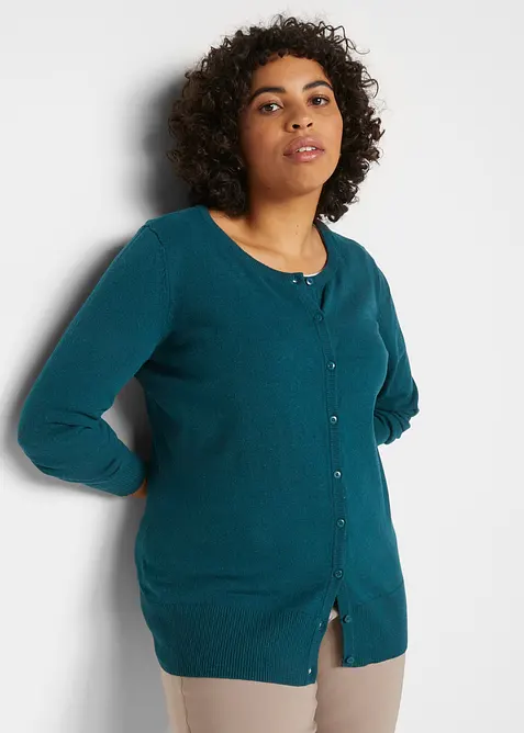 Jakke i finstrikk med resirkulert bomull, bonprix