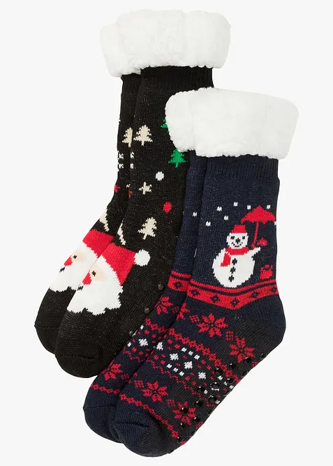 Kosesokker med teddyfôr (2-pack), bonprix