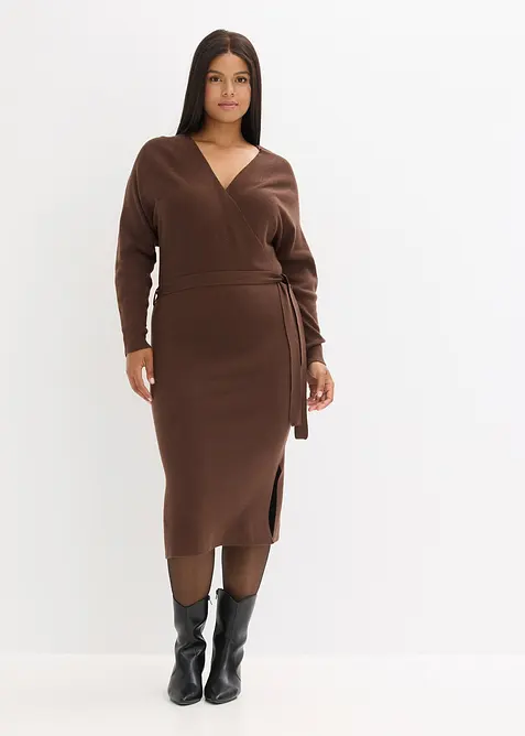 Strikkekjole av lett viskosemiks, bonprix