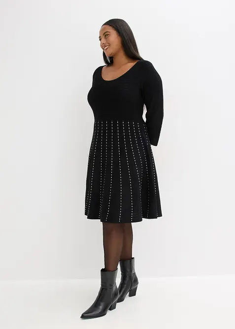 Strikkekjole i myk viskosemiks, bonprix