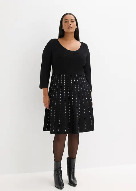 Strikkekjole i myk viskosemiks, bonprix