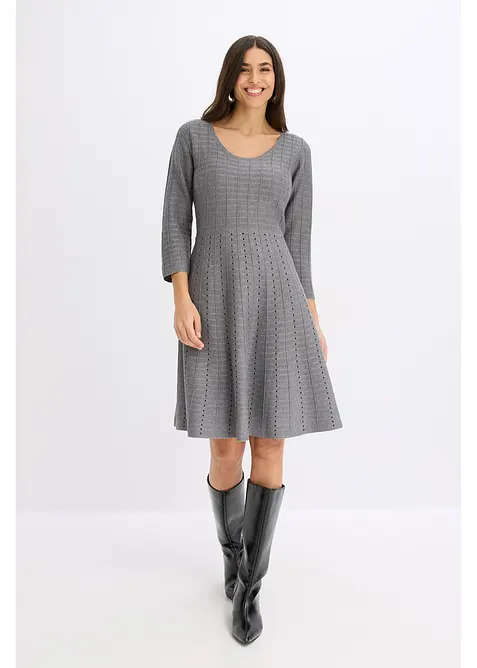 Strikkekjole i myk viskosemiks, bonprix