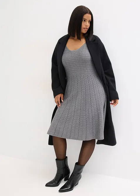 Strikkekjole i myk viskosemiks, bonprix