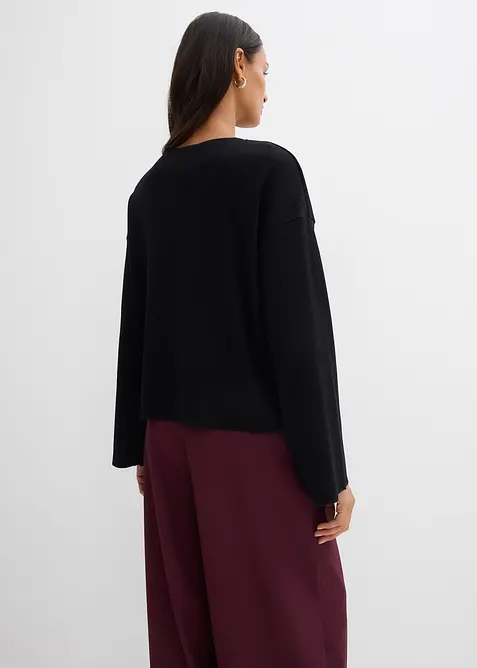 Langermet topp i ribbemateriale, bonprix