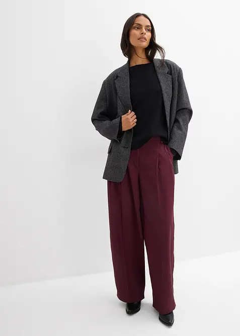 Langermet topp i ribbemateriale, bonprix