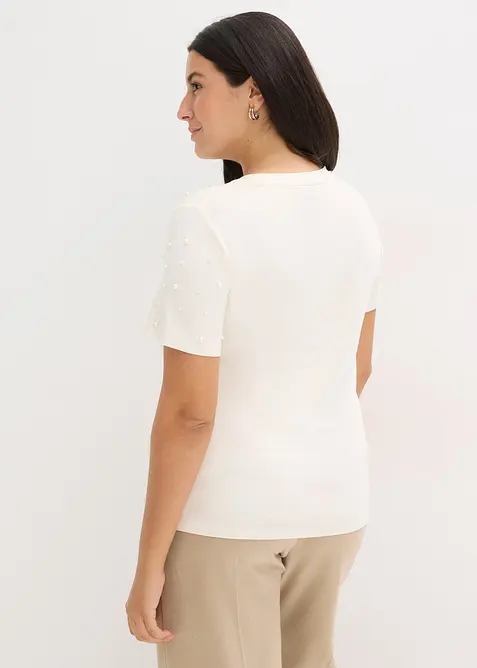 Topp med applikerte perler, bonprix