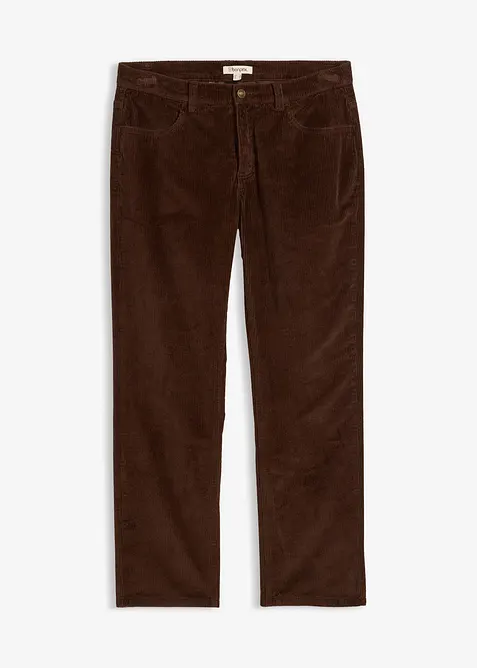 Relaxed fit-kordfl&oslash;yelsbukse med flanellf&ocirc;r, Straight, bonprix