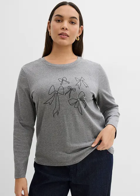 Langermet topp i 100% &oslash;kologisk bomull, bonprix