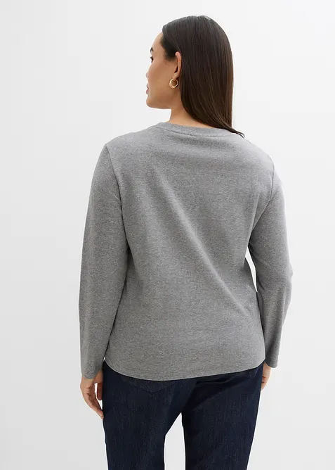 Langermet topp i 100% &oslash;kologisk bomull, bonprix