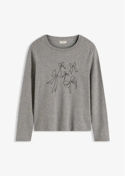 Langermet topp i 100% &oslash;kologisk bomull, bonprix