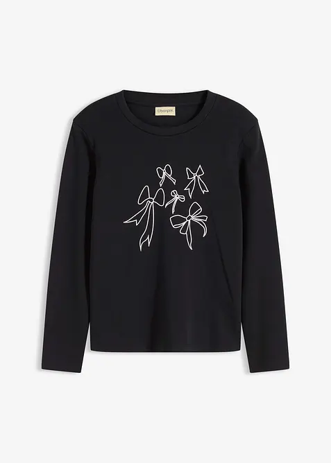 Langermet topp i 100% økologisk bomull, bonprix