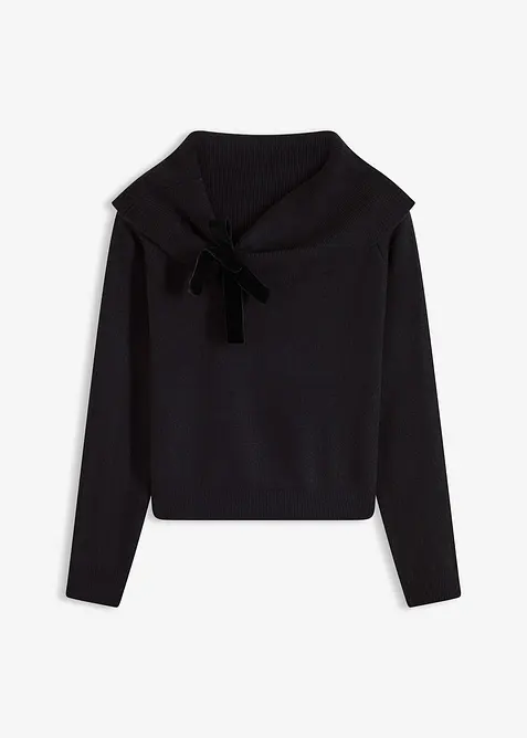 Oversized genser med carmenutringning, bonprix