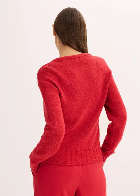 Grovstrikket genser med knyting, bonprix