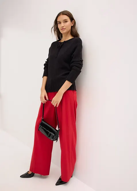 Grovstrikket genser med knyting, bonprix