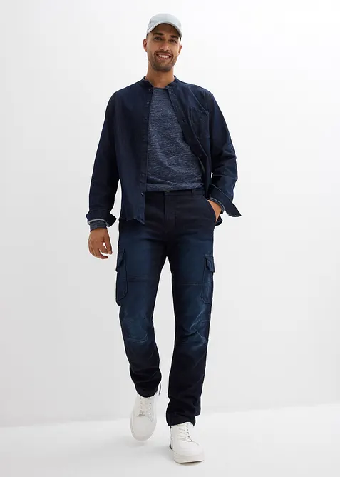 Termo Regular Fit cargo-jeans med komfortlinning og flanellfôr, Straight, bonprix