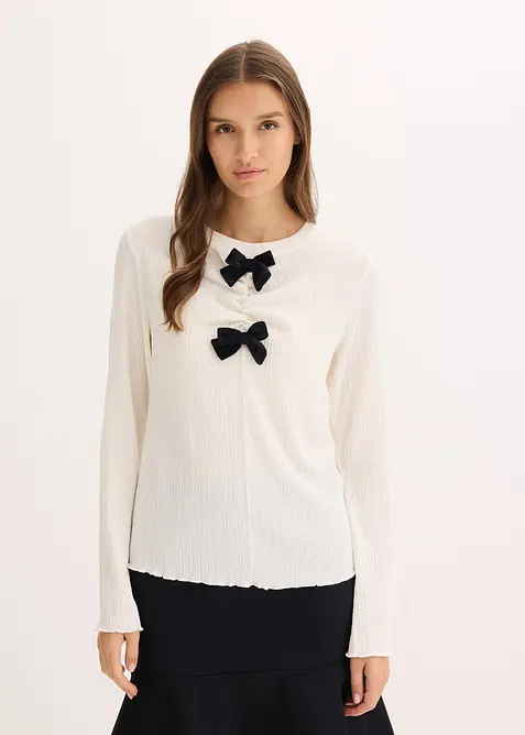 Langermet topp i strukturert krepp, bonprix