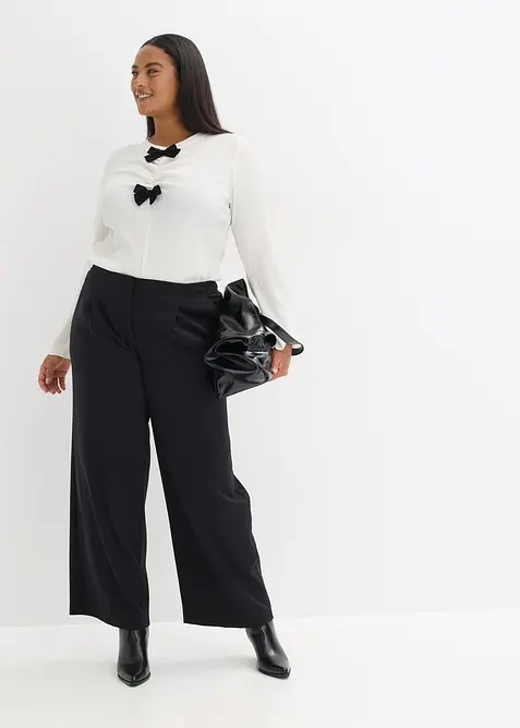 Langermet topp i strukturert krepp, bonprix