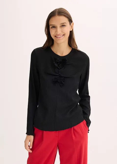 Langermet topp i strukturert krepp, bonprix