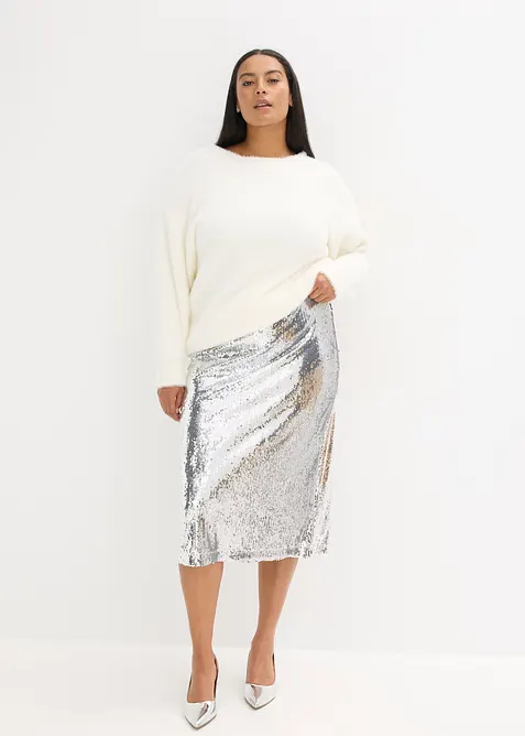 Lang genser i mykt fj&aelig;rgarn, bonprix