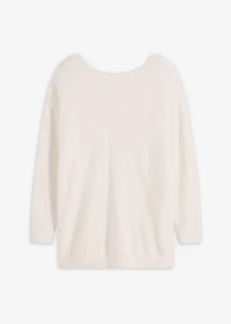 Lang genser i mykt fjærgarn, bonprix