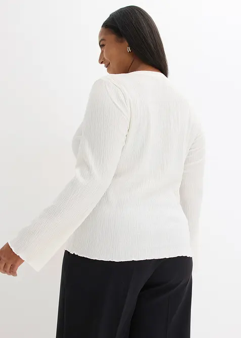 Langermet topp i strukturert krepp, bonprix