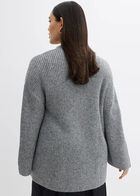 Oversized strikkejakke i omslagsstil, bonprix