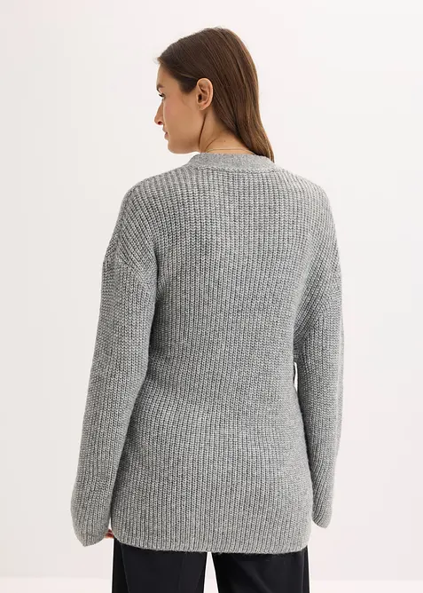 Oversized strikkejakke i omslagsstil, bonprix